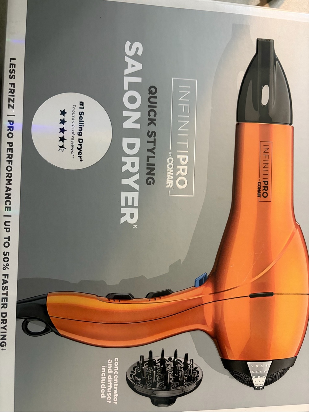 InfinitiPro by Conair Quick Styling Hair Dryer - Metallic Orange